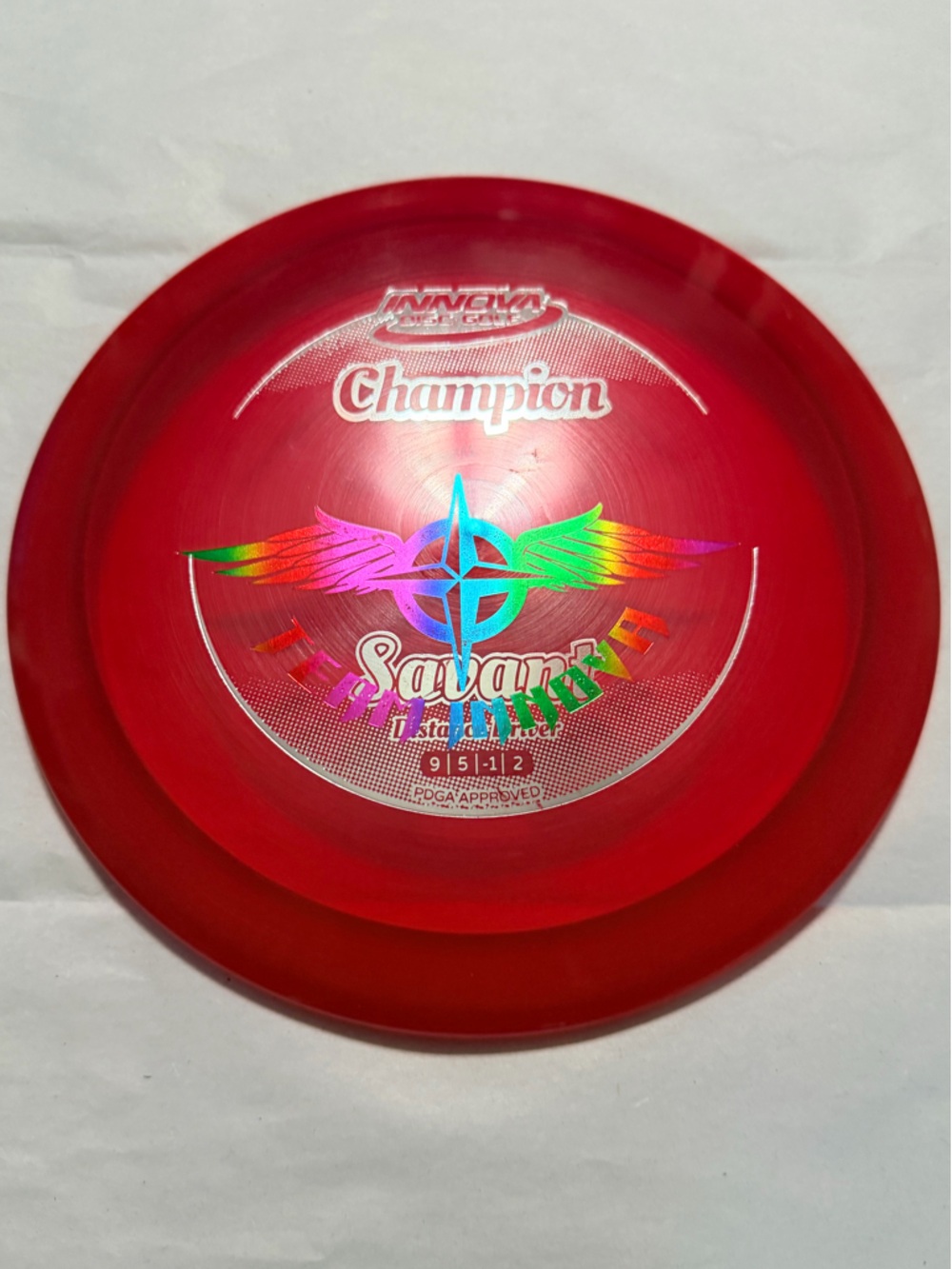 Innova Champion Savant Red Disc with Holographic Team Innova Wing Stamp